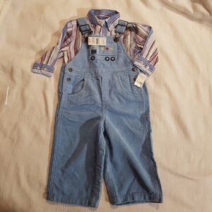 Talbot's boys 12 months overall & shirt